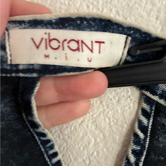 Vibrant MIU Y2K Bodycon Acid Wash Side Contrast Denim Dress S - Picture 10 of 16